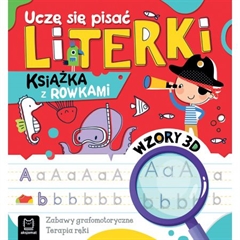 -Uczę się pisać literki. Książka z rowkami. Wzory 3D. Zabawy grafomotoryczne, terapia ręki