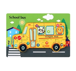 Puzzle drewniane AUTOBUS 22x15 cm SN55691