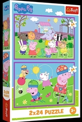 S.CENA Puzzle - _2x24_ - Peppa na placuzabaw/ Peppa Pig