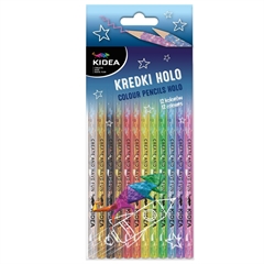 -KREDKI HOLO 12 KOLORÓW KIDEA