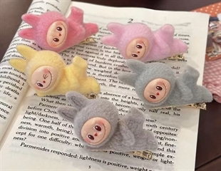 Spinka do włosów z dużym zamszowym Labu (40szt w paczce)