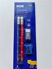 Zestaw 2 ołówki, gumka, temperówka