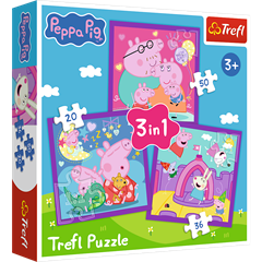 S.CENA Puzzle - _3w1_ - Zwyczaje Łwinki Peppy/ Peppa Pig_FSC Mix 70 #37;