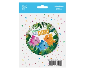 BFK Balon foliowy 18   FX - Happy Birthday - Dino, pakowany KK