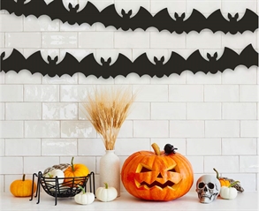 Girlanda papierowa Nietoperze czarna 10,5x25x300cm