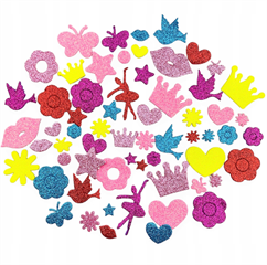 Naklejki piankowe brokatowe