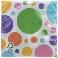 Serwetki papierowe kolorowe kółka 20szt