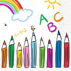 Serwetki jednorazowe / Szkoła / Przedszkole / Kredki / Urodziny / 20 szt.