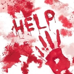 Zakrwawione serwetki Help na Halloween - 33 cm - 20 szt