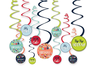 Świderki wiszące   Happy Birthday