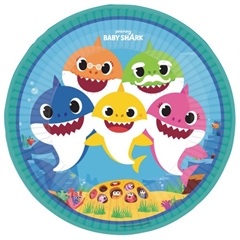 Talerzyki urodzinowe Baby Shark - 23 cm - 8 szt