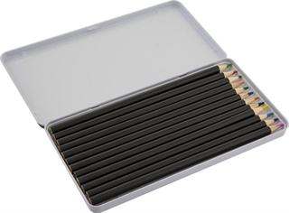 Kredki w metalowym piórniku 12 kolorów