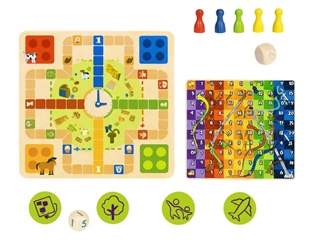 S.CENA Gra drewniana 2w1 chińczyk/węże idrabiny Woodie U1272