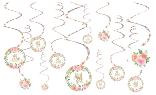 Dekoracja wisząca Dziewczynka Kwiaty 61cm 12szt