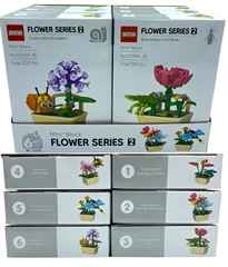 Klocki konstrukcyjne kwiat z owadem w doniczce, ilość elementów około,