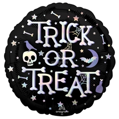 Balon foliowy Halloween Trick or treat 45cm