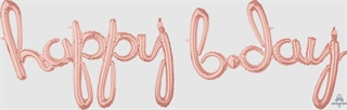 Girlanda folia Happy Birthday różowa