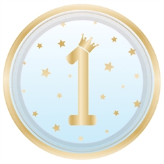 Talerzyki na roczek niebieskie Ombre - 23 cm - 8 szt.