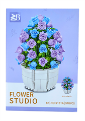 Klocki konstrukcyjne kwiaty w doniczce, ilość elementów 570, cbx26x37x