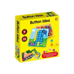 Ukladanka guzikowa, w zestawie 5 kart, 55 kolorowych guzików, cbx27x27