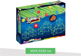 Słomki konstrukcyjne świecące w ciemności z namiotem(1,6x1,2m) 88 ele