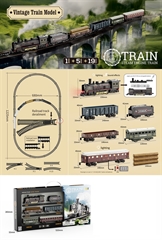 Kolejka,lokomotywa+5 wagonów,wym.lokomotywy 14 cm,wagoniki:10,14,10,13