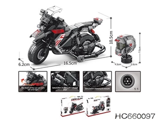 Klocki konstrukcyjne motocykl z kaskiem, ilość elementów 402, wymiary