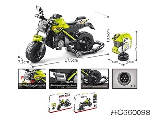 Klocki konstrukcyjne motocykl z kaskiem, ilość elementów 397, wymiary