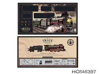 Kolejka klasyczna.światła, dym:lokomotywa+4 wagony,wym.lokomotywy 22 c