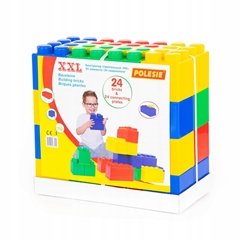 Klocki budowniczy XXL, 24 elem. + łącznik do klocków (24 elem. )