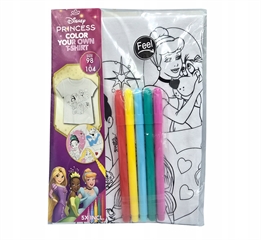Pokoloruj swoją własną koszulkę Disney Princess 98-104 + markery do tkanin
