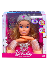 S.CENA Głowa lalki do czesania, 25cm, dłonie,akcesoria, WBX: 26*30*14cm