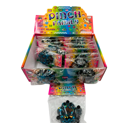 S.CENA Kocia łapka- zabawka sensoryczna antystresowa squishy (mochi taba) duża 7x7cm z kuleczkami czarna z brokatem (20)