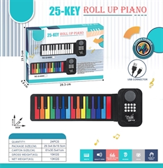 PROM Keyboard zwijany 25 klawiszy, demo,regulacja głośności, nagrywanie i