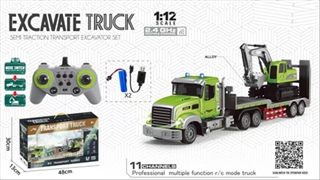 PROM Laweta z koparką,skala 1:12, na radio,jazda przód/tył, skręt lewo/pra