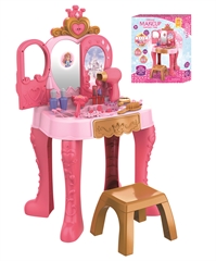 Toaletka,muzyka,światła,z krzesełkiem,akcesoria,20 elem.,suszarka na b
