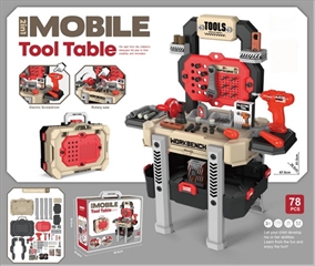 Zestaw narzędzi, stół narzędziowy (81.5x67.5x36.5cm) składany w walizk