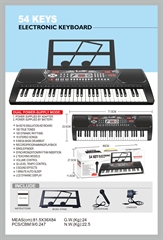 Elektroniczny k-board z mikrofonem i wyświetlaczem lcd i usb,54 klawis