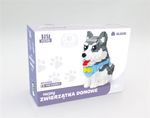 Klocki Zwerzątka domowe - HUSKY, 796 częsci, CBX 15x11x6cm