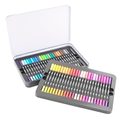 PROM Zestaw markerów dwustronnych 48kol Brush Pen  amp; Fineliner