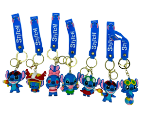 Brelok gumowy duży niebieski stworek MK02-8 z opaską 24szt w paczce