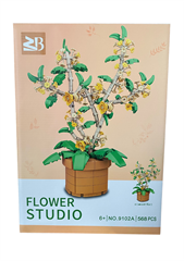 Klocki konstrukcyjne kwiaty w doniczce, ilość elementów 568, cbx26x37x