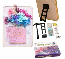 PROM ZESTAW KREATYWNY DO STRING ART PRZEPLATANKA HAFT OBRAZ LED W RAMCE 21x30 CM RC-K-1140