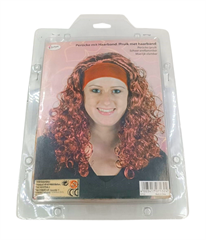 Peruka ruda z opaską