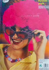 Peruka - Afro różowa kręcone włosy