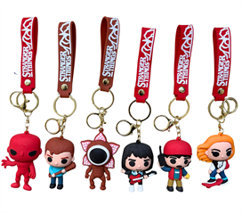 S.CENA Brelok gumowy duży postacie i potworyzopaską