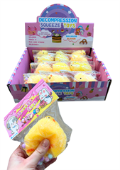 Gniotek antystresowy kurczaczek z kuleczkami display 12szt 0807