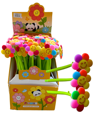 Długopis silikonowy kwiatek uśmiech (48szt w displayu)