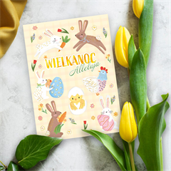 Karnet B6 WIELKANOC ZAJĄCZKI