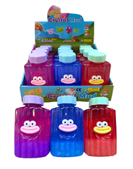 Slime w butelce brokatowy z buźką 12cm 12 szt w displayu 32293